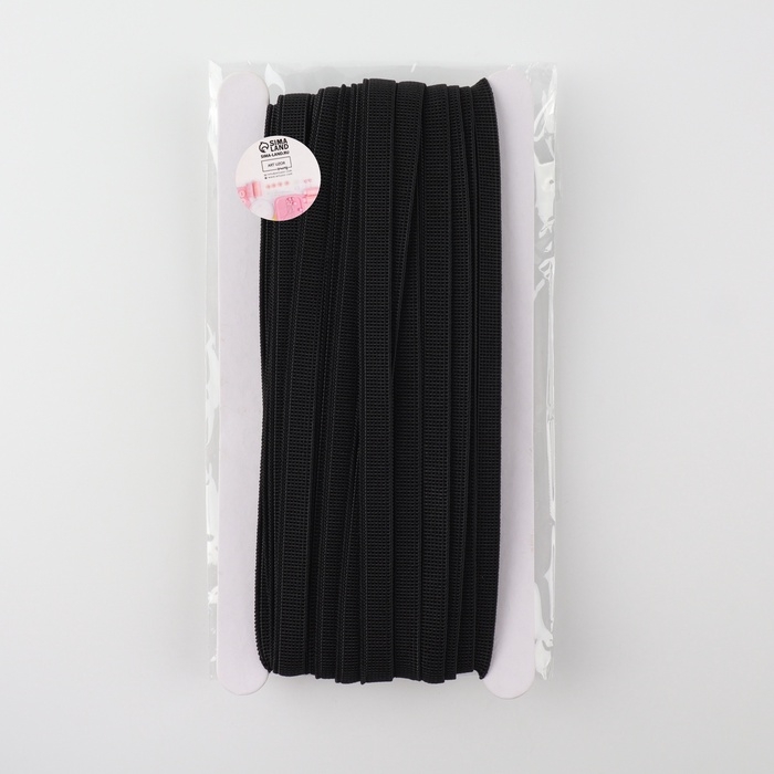 Резинка с силиконом, 8 мм, 10 &plusmn; 1 м, цвет чёрный