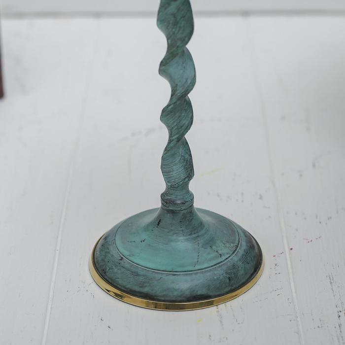 Подсвечник под старину "Вираж" латунь 7,5х7,5х18 см