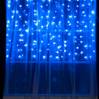 Гирлянда &laquo;Занавес&raquo; 1.5 &times; 1 м, IP20, прозрачная нить, 180 LED, свечение синее, 8 режимов, 220 В