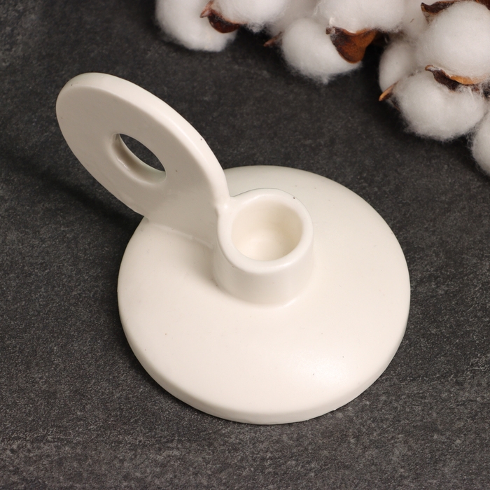 Подсвечник Подсвечник "Лео" белый глянец, 8х13х10см