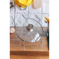 Подставка для крышек Доляна, 18&times;10&times;14 см, цвет хромированный