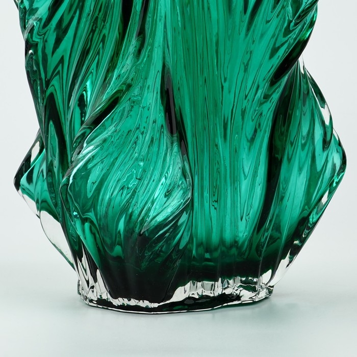 Ваза для цветов &laquo;Изумруд&raquo; из зеленого стекла 27&times;10&times;10 см