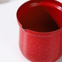 Турка Доляна &laquo;Мрамор рэд&raquo;, 500 мл, d=9 см, 19,5&times;9&times;14 см, пластиковая ручка, антипригарное покрытие, индукция, цвет красный