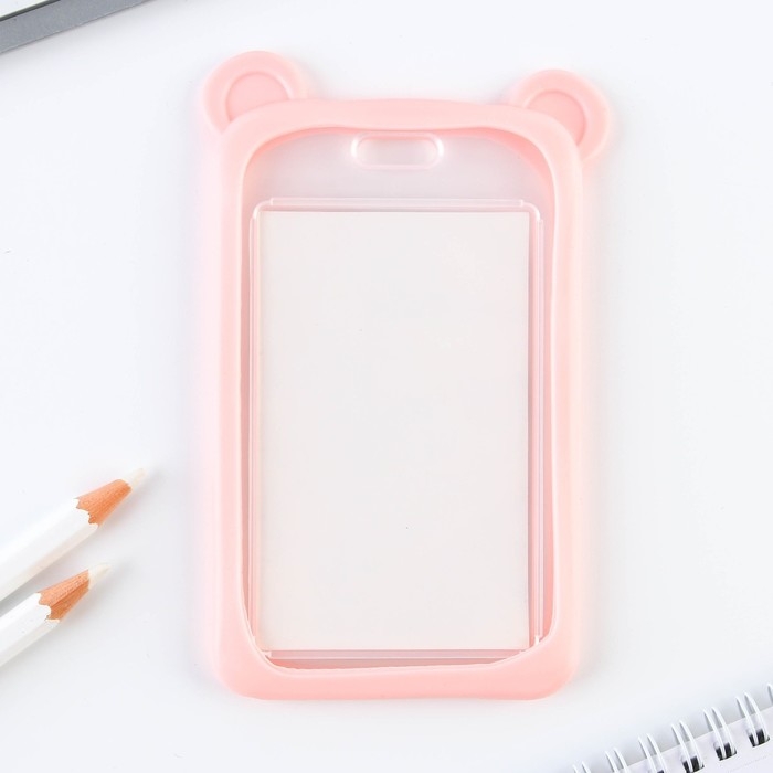 Чехол для бейджа с ушками &laquo;Мишка&raquo;, 7 х 12 см