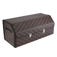 Органайзер кофр в багажник автомобиля HT-098, саквояж 68&times;32&times;30 см, коричневый, экокожа