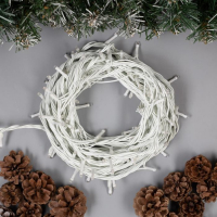 Гирлянда &laquo;Нить&raquo; 10 м, IP44, УМС, белая нить, 100 LED, свечение синее, 220 В