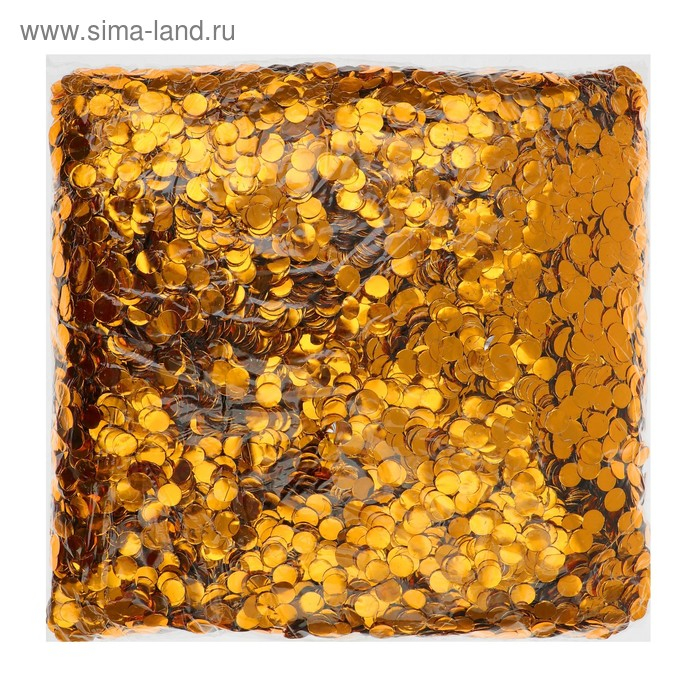 Наполнитель для шара &laquo;Конфетти круг&raquo;, 1 см, фольга, цвет золотой, 500 г