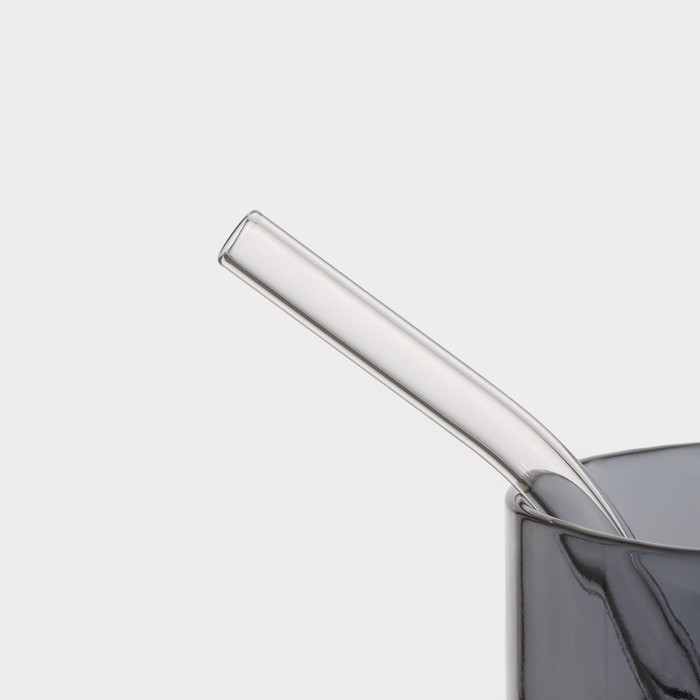 Банка стеклянная с ручкой, крышкой и трубочкой Magistro &laquo;Эко&raquo;, 620 мл, цвет чёрный