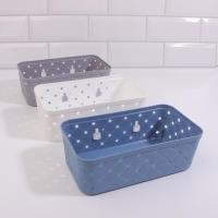 Органайзер для хранения, навесной, 1 секция, с клеевыми крючками, 21,5 &times; 11,5 &times; 7,5 см, цвет МИКС