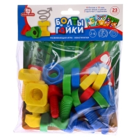 Настольная игра &laquo;Болты и гайки&raquo;, 10 болтов и 10 гаек, 3 карточки с заданиями