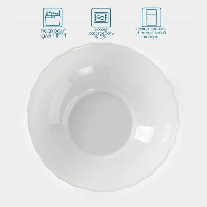 Набор салатников Доляна &laquo;Дива&raquo;, 7 предметов: 6 шт: d=11 см, 1 шт: d=20 см, стеклокерамика