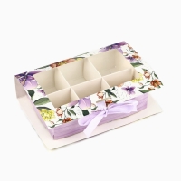 Коробка под 6 конфет с ячейками &laquo;Расцветай&raquo; 14.5 х 9.5 х 3.5 см