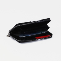 Кошелёк на молнии, отдел для карт, для монет, цвет белый/чёрный Кошелёк на молнии, отдел для карт, для монет, цвет белый/чёрный