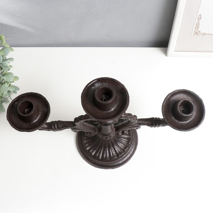 Подсвечник чугун на 3 свечи Подсвечник чугун на 3 свечи "Реверанс" 24х13х35 см