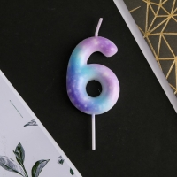 Свеча для торта, цифра &laquo;6&raquo;, 5,5 х 8 см