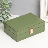 Шкатулка кожзам для украшений "Матовая гладь. Прямоугольная" зелёная 16х11,5х5,5 см Шкатулка кожзам для украшений "Матовая гладь. Прямоугольная" зелёная 16х11,5х5,5 см