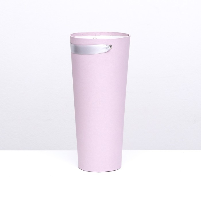 Переноска конус под цветы, пыльная роза 10 х 14 х 30 см