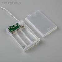 Гирлянда &laquo;Нить&raquo; 2 м, IP20, прозрачная нить, 20 LED, свечение белое, 2 режима, AAх3