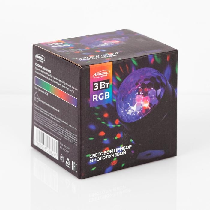 Световой прибор &laquo;Хрустальный шар&raquo; 7.5 см, пульт ДУ, свечение RGB, 220 В