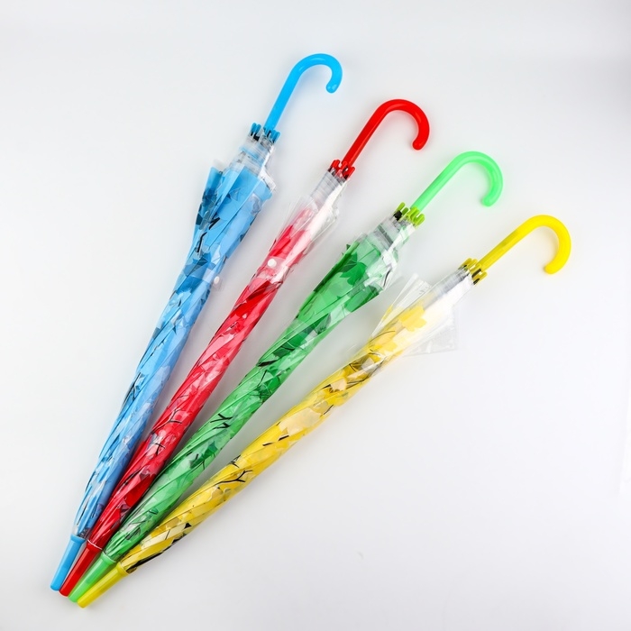 Зонт - трость полуавтоматический &laquo;Листопад&raquo;, 8 спиц, R = 45 см, цвет МИКС