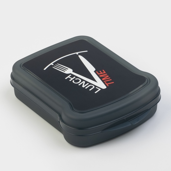 Контейнер для бутербродов, 17×13×4,2 см, цвет чёрный Контейнер для бутербродов, 17×13×4,2 см, цвет чёрный