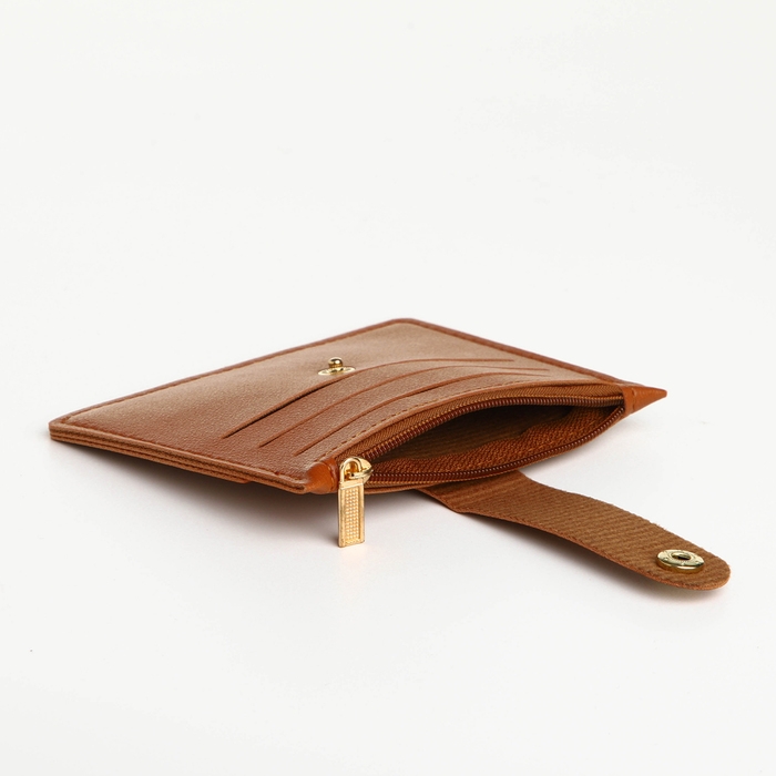 Картхолдер на кнопке, цвет рыжий