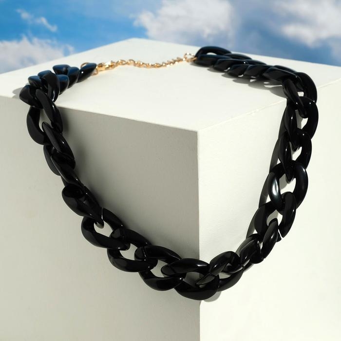 Колье &laquo;Цепь&raquo; диагональ, цвет чёрный, 45см