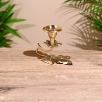 Подсвечник "Листья" латунь 9 см