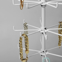 Вертушка, 2 яруса по 6 крючков и 2 яруса по 8 крючков, 17&times;17&times;32 см, цвет белый