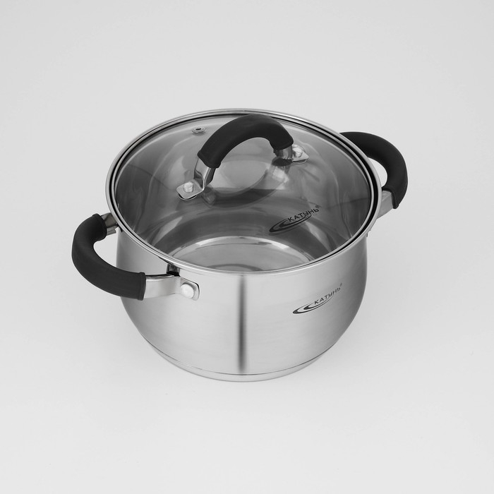 Набор посуды &laquo;Ирида&raquo;, 3 предмета: кастрюли 2,9 л, 3,9 л, ковш 1,9 л, капсульное дно, индукция