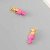 Замок магнитный металл "Конфетка" золотой и розовый (набор 4 половинки) 1х3х1 см Замок магнитный металл "Конфетка" золотой и розовый (набор 4 половинки) 1х3х1 см