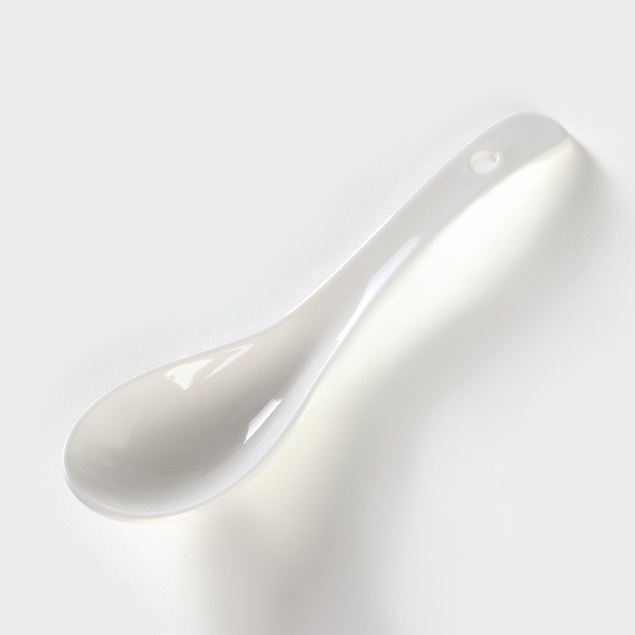 Супница фарфоровая с ложкой на бамбуковой подставке BellaTenero, 450 мл, 15&times;11,5&times;7,5 см, цвет белый