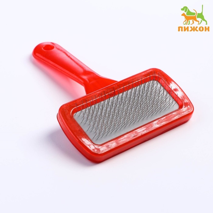 Пуходерка Пуходерка "Симпл" с прозрачной ручкой, без капель, 9,5 х 13,8 см, красная