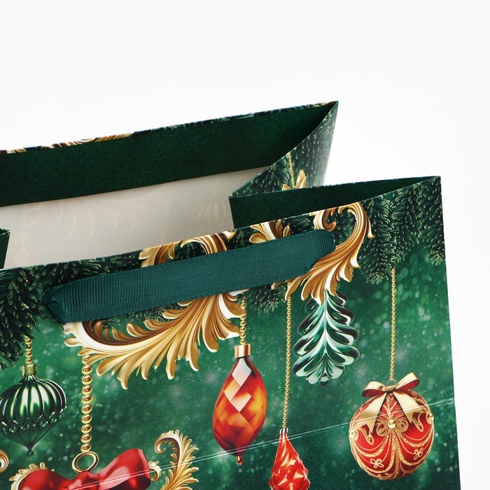 Пакет подарочный новогодний с широким дном &laquo;С Новым годом&raquo;, 25 х 19 х 18 см