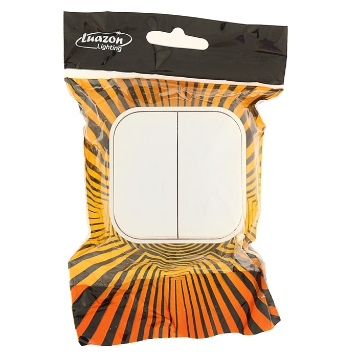 Выключатель Luazon Lighting Выключатель Luazon Lighting "МСК", 10 А, 2 клавиши, белый