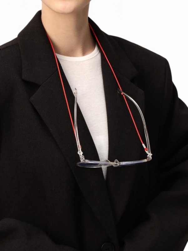 Шнурок для очков на шею 70 см силиконовый, красный