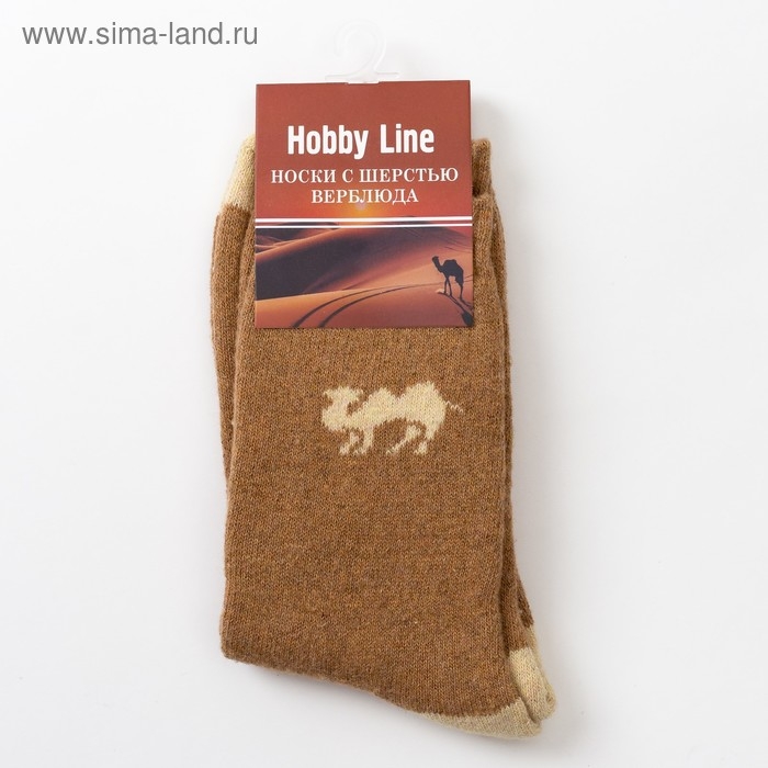 Носки мужские махровые шерстяные, цвет коричневый, размер 25-27 (39-44)