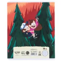 Тетрадь в клетку 18 листов, 5 видов МИКС, обложка мелованный картон, &laquo;Гравити Фолз&raquo;