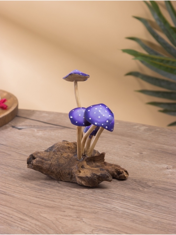 Сувенир "Грибочки" дерево, 15х10х16 см, цв. сиреневый