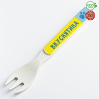 Вилка из бамбука, цвет и рисунок МИКС