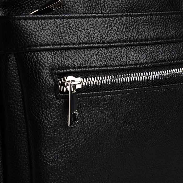 Сумка мужская через плечо TEXTURA, искусственная кожа, цвет чёрный