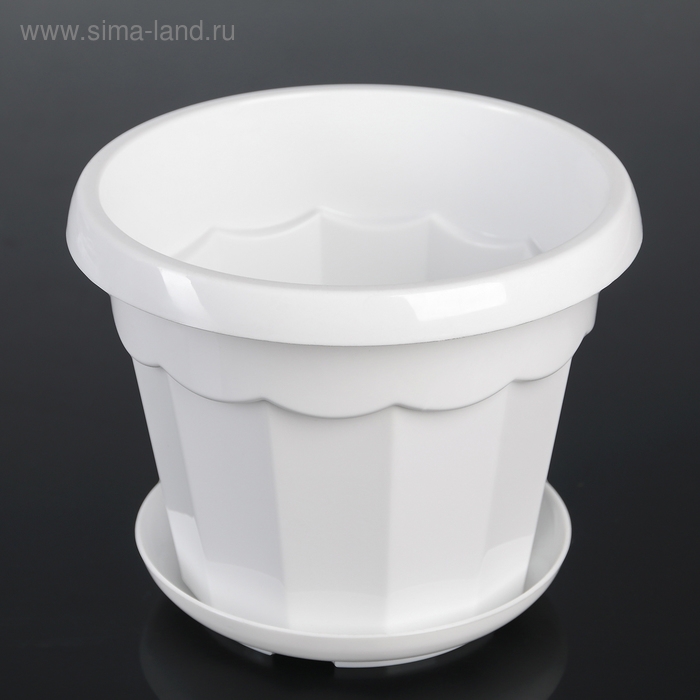 Горшок для цветов с поддоном Доляна &laquo;Эрика&raquo;, 1,8 л, цвет белый