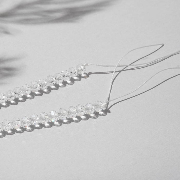 Бусины на нити шар №4 гранёный &laquo;Шпинель&raquo;, цвет белый, 42 см