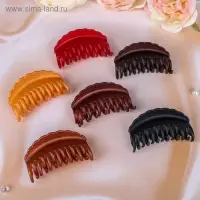 Краб для волос "Двойной зубец" волна, 8 см, микс