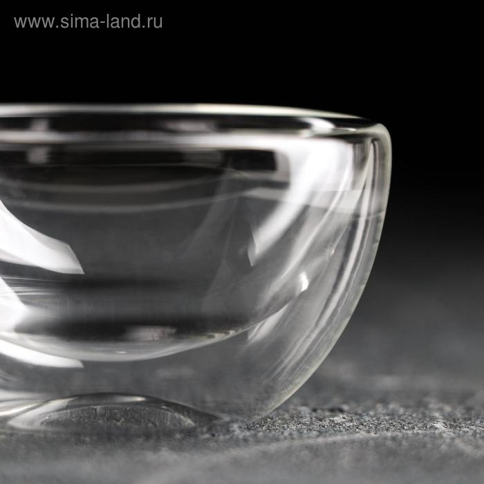 Пиала стеклянная для чайной церемонии с двойными стенками Magistro &laquo;Сакура&raquo;, 50 мл