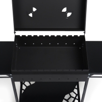 Мангал GrilMe MAX, 35 х 115 х 83 см, сталь 2 мм, термометр, 2 полки, колёса