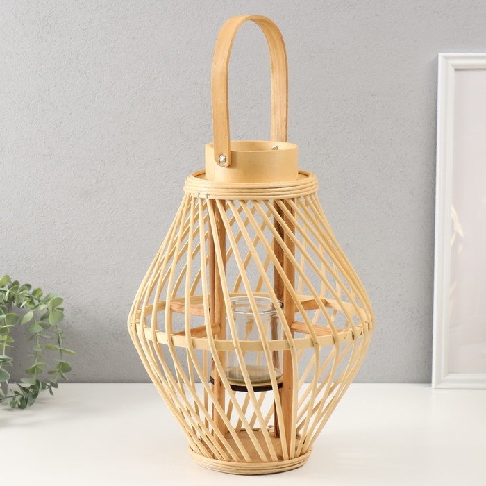 Подсвечник дерево на 1 свечу "Лоза виток" натуральный 10х27х34 см