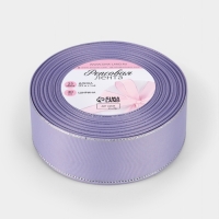 Лента репсовая 40мм*25&plusmn;1ярд(23м&plusmn;1м) серебряные нити №021 сиреневый АУ