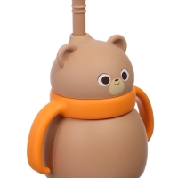 Крошка я, силиконовый поильник, серия мишка, коричневый SL-07274