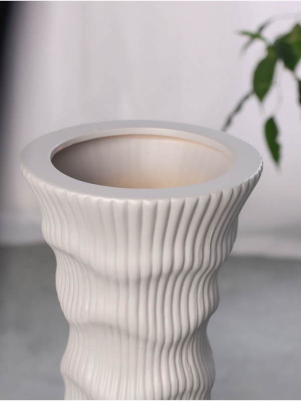 Ваза керамика напольная "Каро" 58х13 см, серый